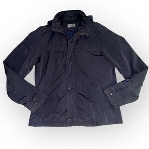 VINCE Women’s Black Hooded Rain Coat Windbreaker Jacket Nylon Size Medium